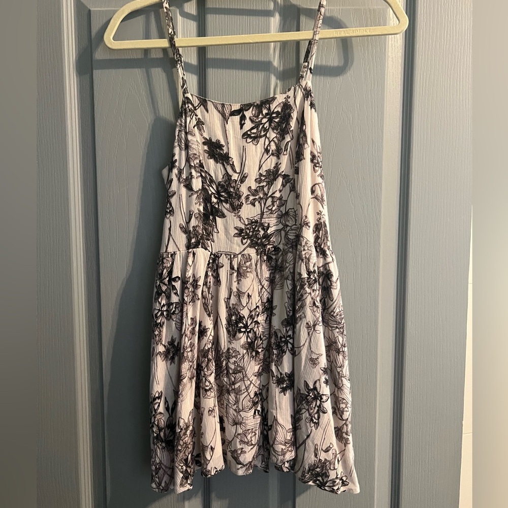Urban Outfitters Black and White Floral Jumpsuit